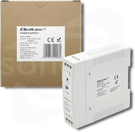 20W 12VDC 1 67A 220-240VAC Zasilacz impulsowy