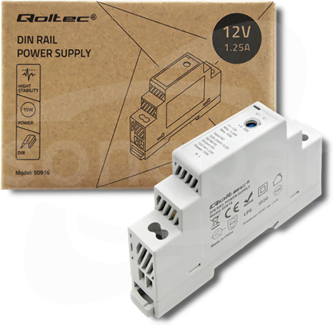 15W 12VDC 1 25A 220-240VAC Zasilacz impulsowy