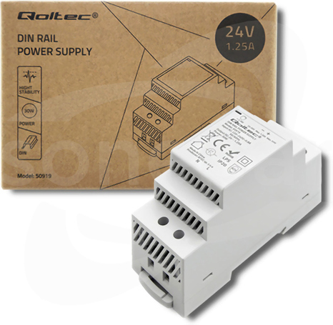 30W 24VDC 1,25A 220-240VAC DIN 90x55x35mm Zasilacz impulsowy