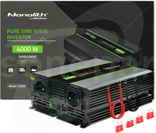 DC/AC 2kW Uwyj 230VAC 24VDC 210x330x90mm 92% Przetwornica