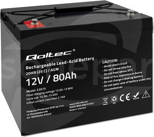 12V 80Ah AGM bezobsługowy Akumulator
