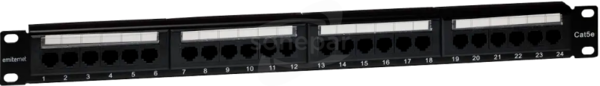 19" 24xRJ45 UTP kat.5e (1U) z półką Panel krosowy