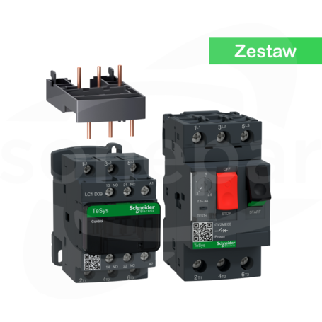 LC1D09P7+GV2AF3+GV2ME08 Zestaw TeSys Deca stycznik+wył.silnik 230V
