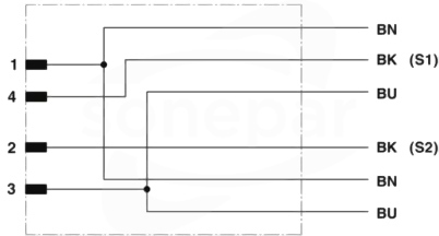 SAC-3P-M12FY/2X2,0-PUR Kabel czujnika/urządzenia wykonawczego