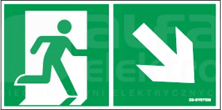 PIKTOGRAM 150x300 Piktogram STRZAŁKA W DÓŁ PRAWO,PRAWO