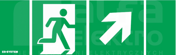 PIKTOGRAM 100x300 Piktogram DRZWI+GÓRA/PRAWO