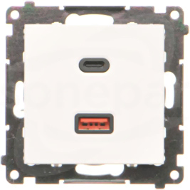 SIMON55 USB A+C 3,1A biały mat Ładowarka USB podwójna