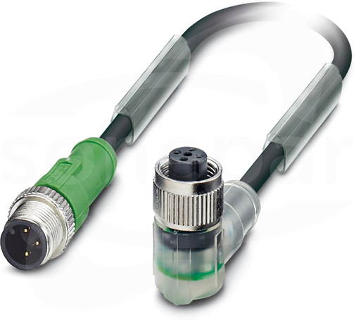 SAC-3P-M12MS/ 3,0-PUR/M12FR-2L Przewód czujnikowy PUR 3-żył.3m