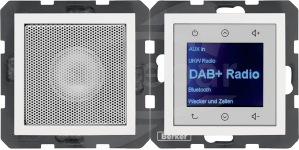B.x biały połysk Radio Touch DAB+ z głośnikiem