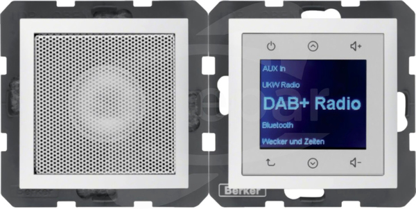 B.x biały mat Radio Touch DAB+ z głośnikiem