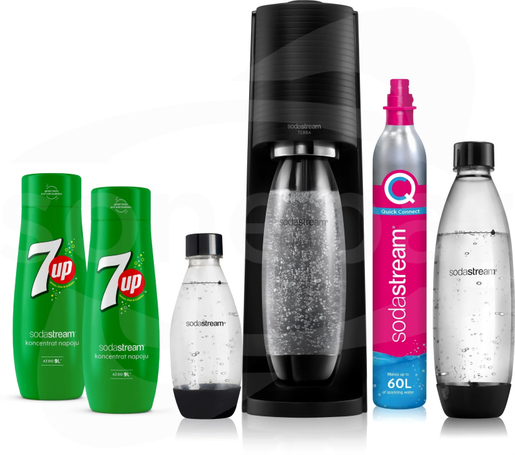 SODASTREAM Terra Czarny + 3 butelki + 2 syropy 7UP PROMOCJA EHANDEL