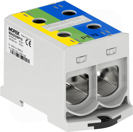 OTL-PEN240 2xAl/Cu 35-240mm2 1000V żół./ziel./nieb Zacisk uniwersalny 2 tory zwarte