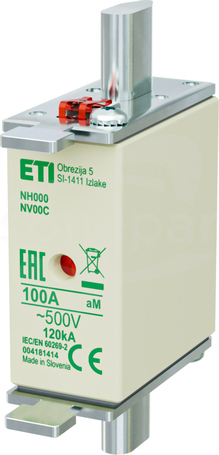NH000 100A aM 500V Wkładka bezpiecznikowa