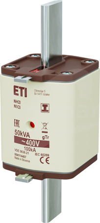 NH2/I 72A gTr 400V 50kVA Wkładka bezpiecznikowa  zaczepy izolowane