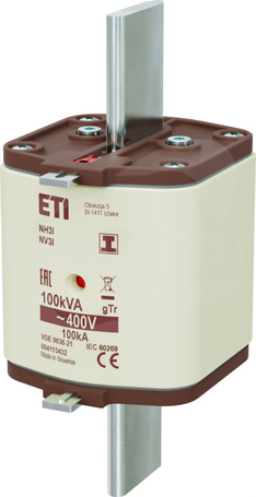 NH3/I 144A gTr 400V 100kVA Wkładka bezpiecznikowa  zaczepy izolowane