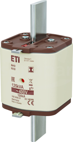 NH3/I 180A gTr 400V 125kVA Wkładka bezpiecznikowa  zaczepy izolowane