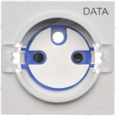 SIMON55 2P+Z 16A DATA jasnoszary mat Pokrywa gniazda z kluczem