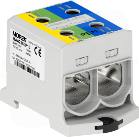 OTL-PEN150 2xAl/Cu 25-150mm2 1000V żół./ziel./nieb Zacisk uniwersalny 2 tory zwarte