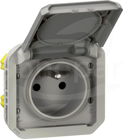 NOWE PLEXO GNIAZDO 2P+Z 16A 250V szary Gniazdo zaciski automatyczne mechanizm