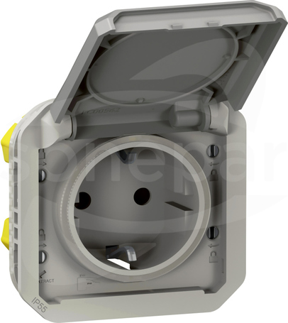 NOWE PLEXO GNIAZDO 2P+Z 16A 250V szary Gniazdo schuko  zaciski auto mechanizm