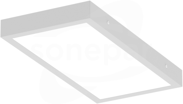 FINESTRA Q LED 36W/830 4250lm IP44 OPAL szary Plafon LED 595x295