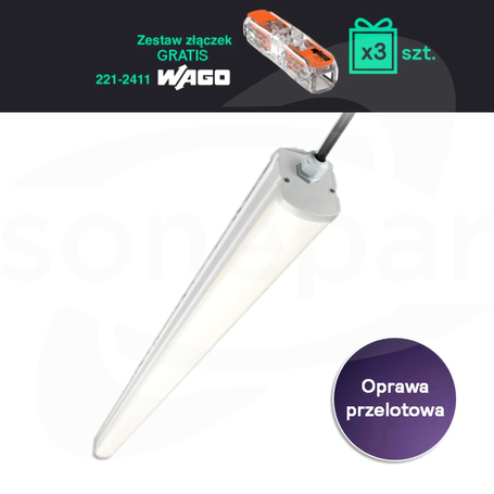 WT060C G4 LED56S 46W/840 5600lm PSU TW1 L1500 WAGO Oprawa LED hermetyczna przelotowa LEDINAIRE