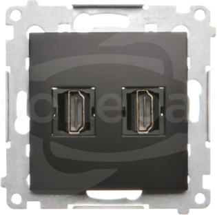 SIMON54 czarny mat Gniazdo HDMI podwójne