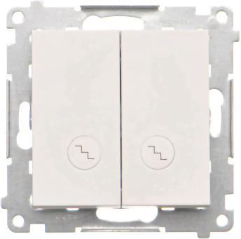 SIMON55 10AX LED biały mat Łącznik schodowy podwójny z podświetleniem