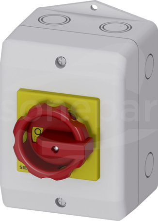 SENTRON 3P 32A IP65 czerwony/żółty Rozłącznik główny/awaryjny w obud.