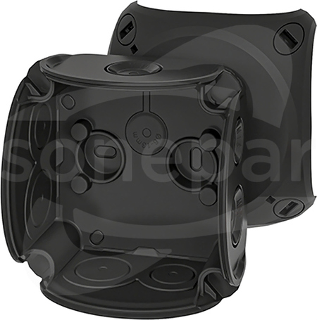 DK 0100 BZ 84x84x55mm IP66 czarna Puszka do isnt.wewn.z dławnicami membran