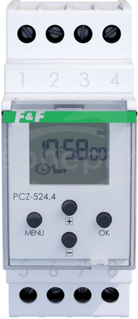 PCZ-524 24-264VAC/DC 1-kan. NFC PROGRAMATOR ASTRONOMICZNY BEZ FUNKCJI PRZERWY NOCNEJ