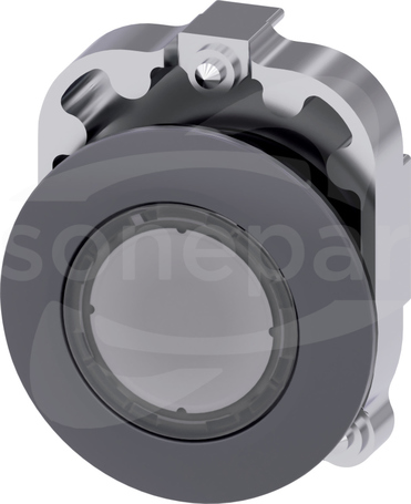 SIRIUS ACT 30mm z samop.przezroczysty Przycisk płaski podśw.metal
