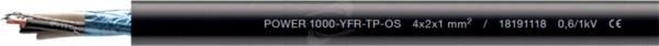 POWER 1000-YFR-TP-OS 4x2x1,5 0,6/1kV czarny Przewód zasilający