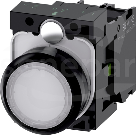 SIRIUS ACT 22mm 1NO z samop.biały Przycisk płaski podśw+bl.LED tworzywo