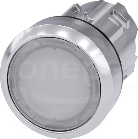 SIRIUS ACT 22mm z samop.biały Przycisk płaski podśw.metal