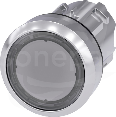 SIRIUS ACT 22mm z samop.przezroczysty Przycisk płaski podśw.metal