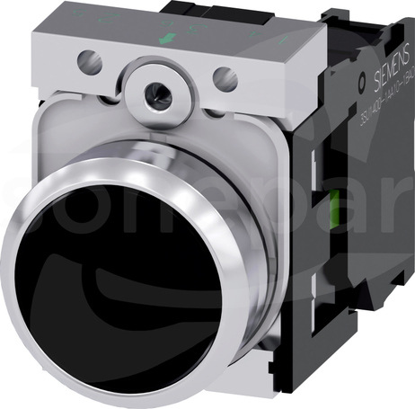 SIRIUS ACT 22mm 1NO z samop.czarny Przycisk płaski metal