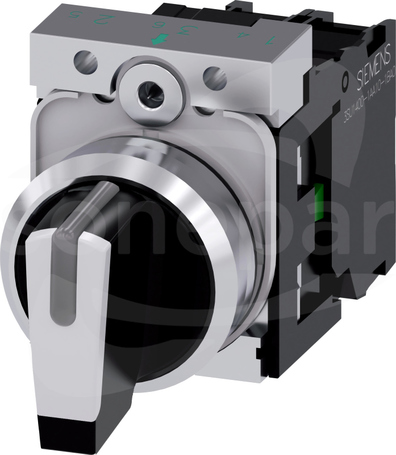 SIRIUS ACT 22mm I-O-II 1NO/1NO czar/bia Przełącznik z możl.podśw.metal