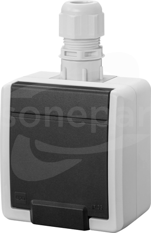 AQUANT 2K GNT 2P+Z IP65 szary Gniazdo natynkowe