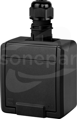 AQUANT 2K GNT 2P+Z IP65 antracyt Gniazdo natynkowe