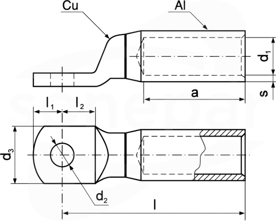 ACK 12-400 Końcówka Al-Cu szczelna