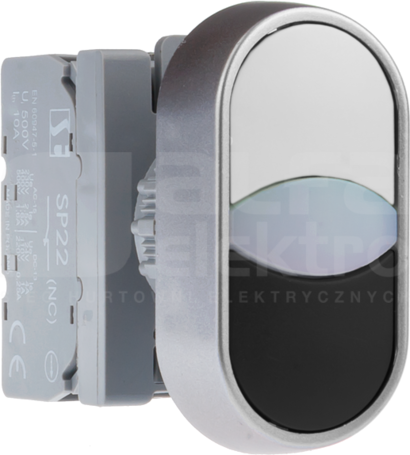 SP22 2KL-11-24-LED/B/CZ Przycisk 2-klaw.podśw.
