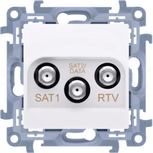 SAT-SAT-RTV 1dB biały Gniazdo antenowe SAT-SAT-RTV