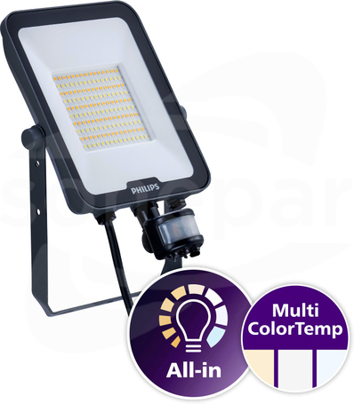 BVP167 LED60 50W 830 840 865 6000lm SWB MDU IP65 Naświetlacz LED LEDINAIRE z czujnikiem ruchu