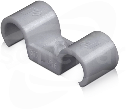 R-SC40-PCD-25 fi25-28mm (30szt) Uchwyt plastikowy do rurek podwójny