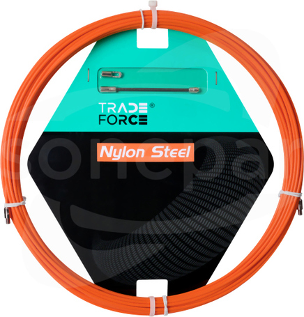 30m 4mm pomarańczowa Linka do przeciągania kabli nylon-stal. TRADEFORCE