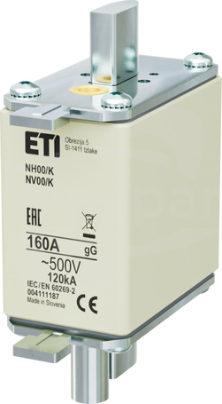 NH00/K 160A gG 500V Wkładka bezpiecznikowa - z wybijakiem