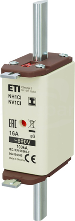 NH1C/I 16A gG 690V Wkładka bezpiecznikowa - zaczepy izolowane