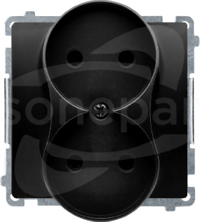 BASIC/M 2x2P czarny mat Gniazdo