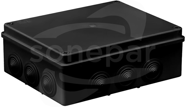 S-BOX 506C 240x190x90 IP65 12dł. czarny Puszka hermetyczna